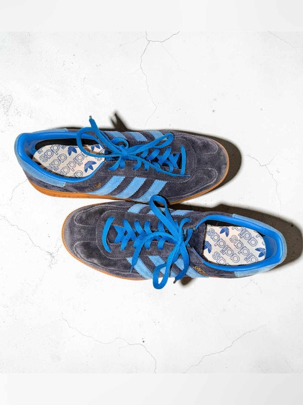 adidas Women’s Spezial Suede Sneakers - Navy & Bright Blue with Gum Sole - Picture 2 of 2
